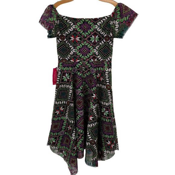 Alex Marie Veronica Embroidered Off-The-Shoulder Midi A-Line Dress Size 10 new - Picture 11 of 14